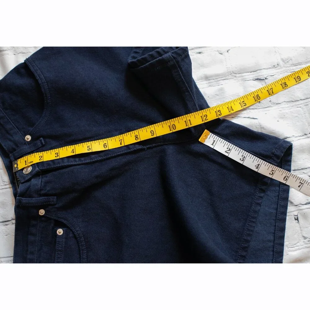 Vintage Route 66 Ladies Relaxed Fit Shorts Denim Dark Blue Size 3/4